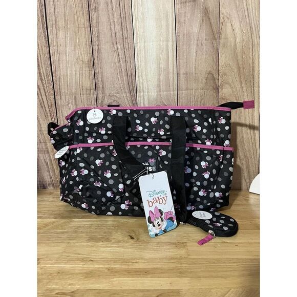 Disney Minnie Mouse Multi Piece Diaper Bag - Picture 1 of 9